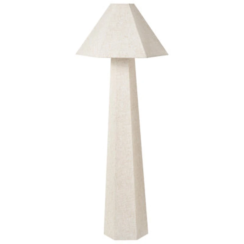 Image of Beliani Floor Lamp Dembi Faux Linen Light Beige