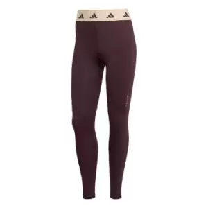 Image of adidas Techfit 7/8 Tights Womens - Shadow Maroon / Ecru Tint