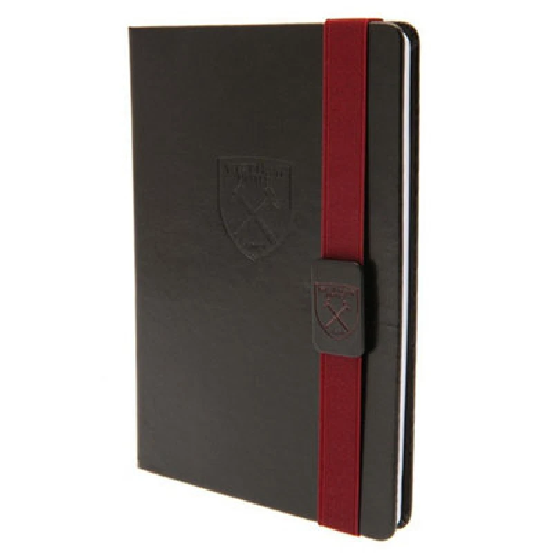 Image of West Ham United FC West Ham United FC Premium Banded Faux Leather Notebook in Maroon Maroon One Size Unisex 5063238857698