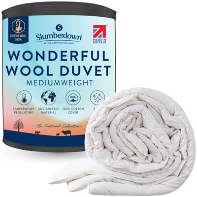 Image of Slumberdown Wonderful Wool 375gsm Medium Duvet Duvets King White 83164601050