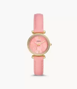 Image of Fossil Women Carlie Three-Hand Pink Eco Leather Watch