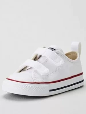 Image of Converse Chuck Taylor All Star Ox Infant Unisex 2V Trainers -White/Red/Blue, Size 6