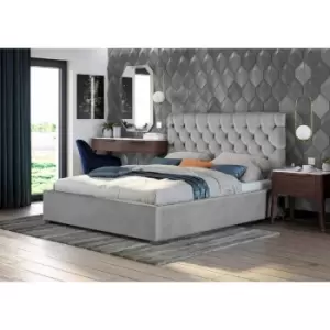 Image of Envisage Trade - Rosiana Upholstered Beds - Plush Velvet, Super King Size Frame, Silver - Silver