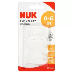 Image of NUK First Choice+ Silicone Size 1 Teats Medium Hole