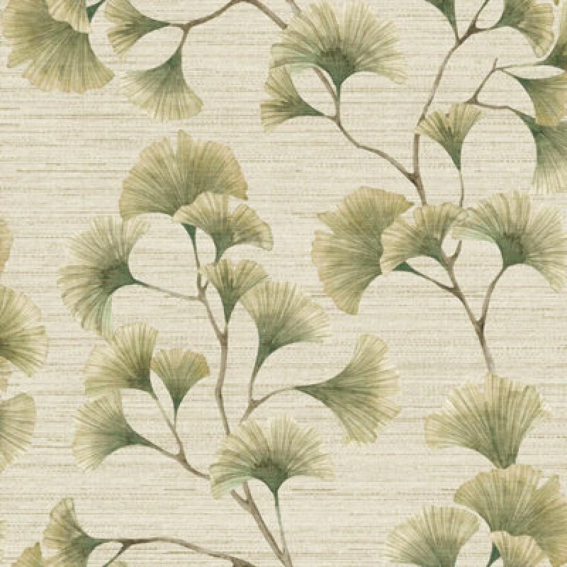 Image of Arthouse Ginkgo Leaf Trail Green/neutral Wallpaper