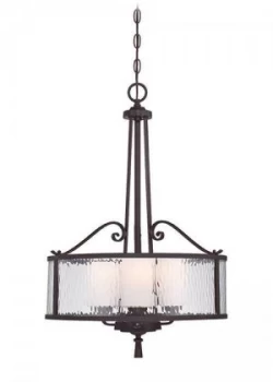 Image of 3 Light Ceiling Pendant Dark Cherry, E27