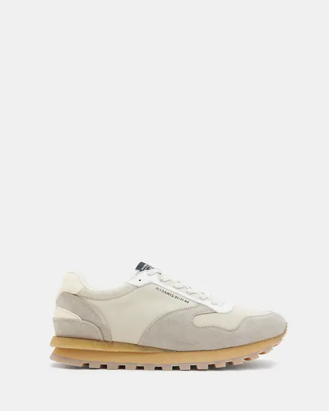 Image of Allsaints Mens Rimini Low Top Trainers - Off White