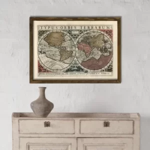 Image of Map008 Multicolor Decorative Framed MDF Painting