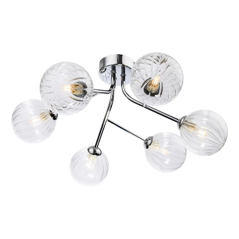 Image of Firstlight Groves 6-Light Semi-Flush Ceiling Light Clear in Chrome
