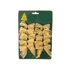 Image of Scream Machine Bow Christmas Decoration (Pack of 10) (One Size) (Gold)