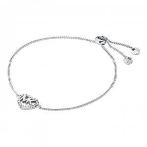 Image of Michael Kors Logo Heart Bracelet - Silver