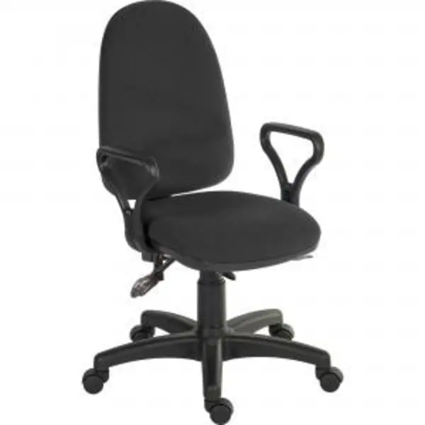Image of Ergo Trio Ergonomic High Back Fabric Operator Office Chair with Fixed EXR13047TK