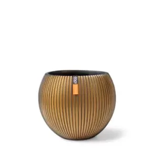 Image of Capi Europe Vase Ball Groove 18X15Cm Black Gold Planter Pot