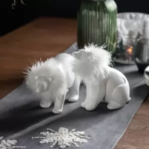 Image of Crossland Grove Standing Polar Bear With Frill White 250x90x130mm