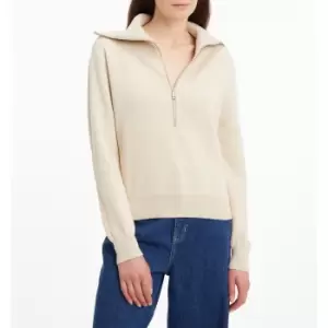 Image of Half Zip Jumper in Cotton/Cashmere