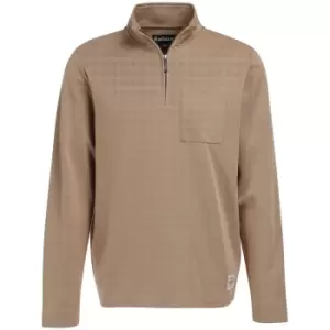 Image of Barbour Mens Broughton Half Zip Military Brown XL