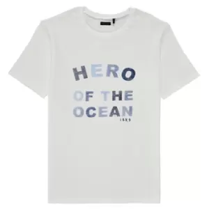 Image of Ikks XS10343-19-J boys's Childrens T shirt in White - Sizes 10 years,12 years,14 years