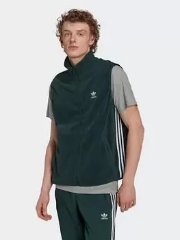 Image of adidas Originals 3 Stripe Fleece Vest - Dark Green, Dark Green, Size XL, Men