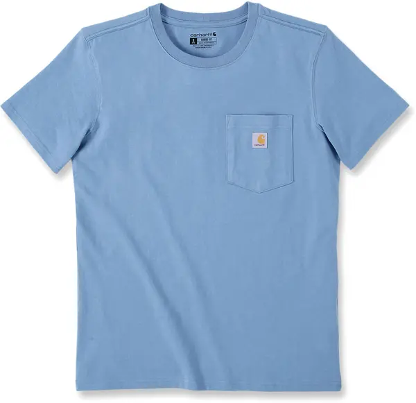 Image of Carhartt Loose Fit Heavyweight K87 Pocket Ladies T-Shirt, blue, Size L for Women
