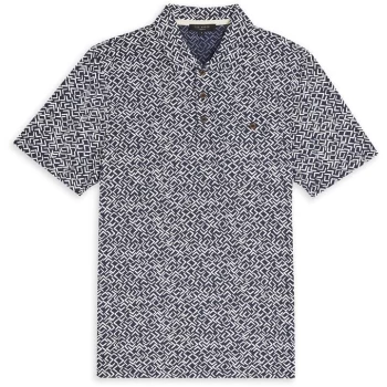Image of Ted Baker Micsup Ss Small Scale Printed Polo - NAVY