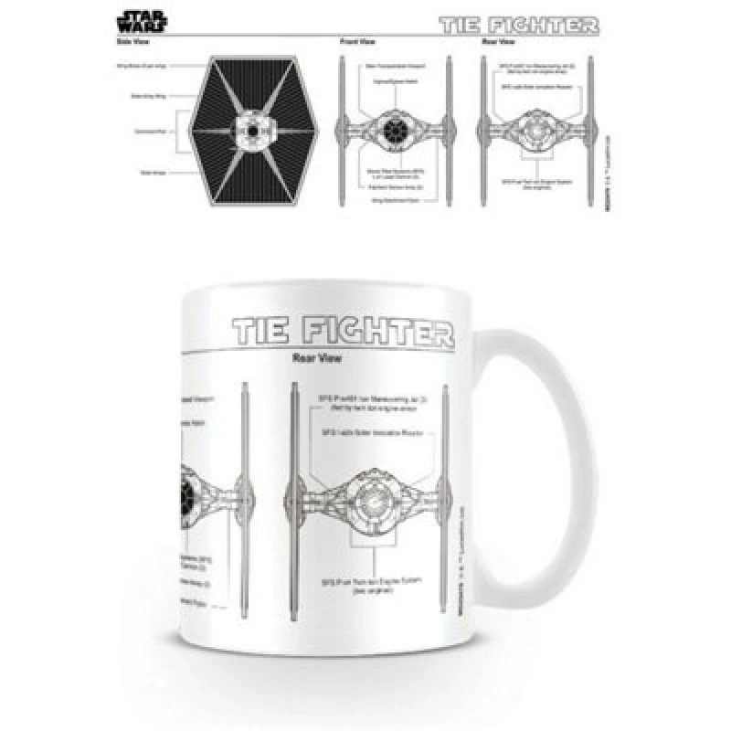 Image of Star Wars Tie Fighter Sketch Mug White unisex