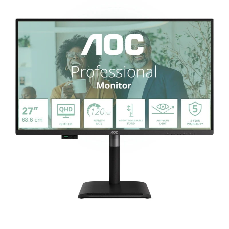 Image of AOC AOC Q27P4CV computer monitor 68.6cm (27") 2560 x 1440 pixels Quad HD LED Black Q27P4CV