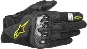 Image of Alpinestars SMX 1 Air V2 Gloves, black-yellow, Size S, black-yellow, Size S