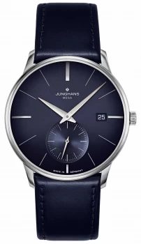 Image of Junghans Meister MEGA Small Second Blue Leather Strap Watch