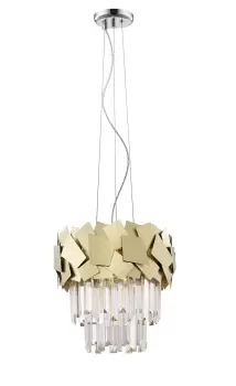 Image of Celine Crystal Laser Cut 4 Light Ceiling Gold