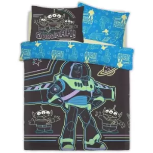 Image of Toy Story Childrens/Kids Intergalactic Panel Duvet Cover Set (Double) (Blue) - Blue