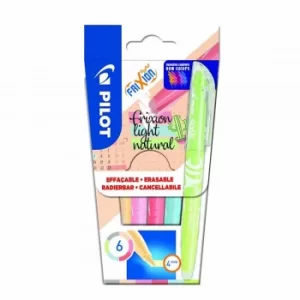 Image of Pilot Frixion Light Erasable Highlighters Natural Pack of 6