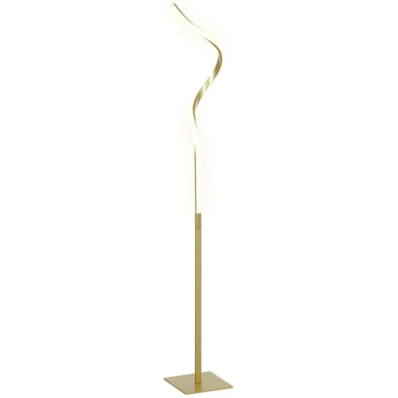Image of HOMCOM LED Floor Lamp, Standing Lamp with3 Adjustable Brightness Gold Tone Gold