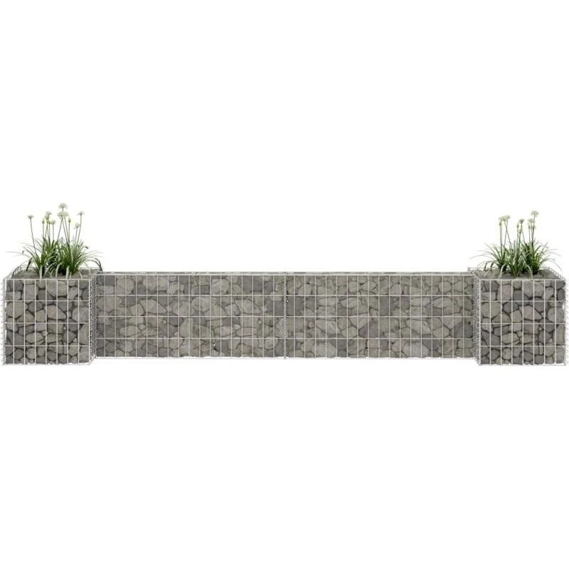 Image of VIDAXL H-Shaped Gabion Planter Steel Wire 260x40x40cm Vidaxl 8719883734866