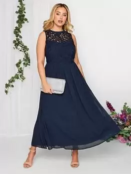 Image of Yours Occasion Lace Maxi Dress, Navy, Size 20, Women