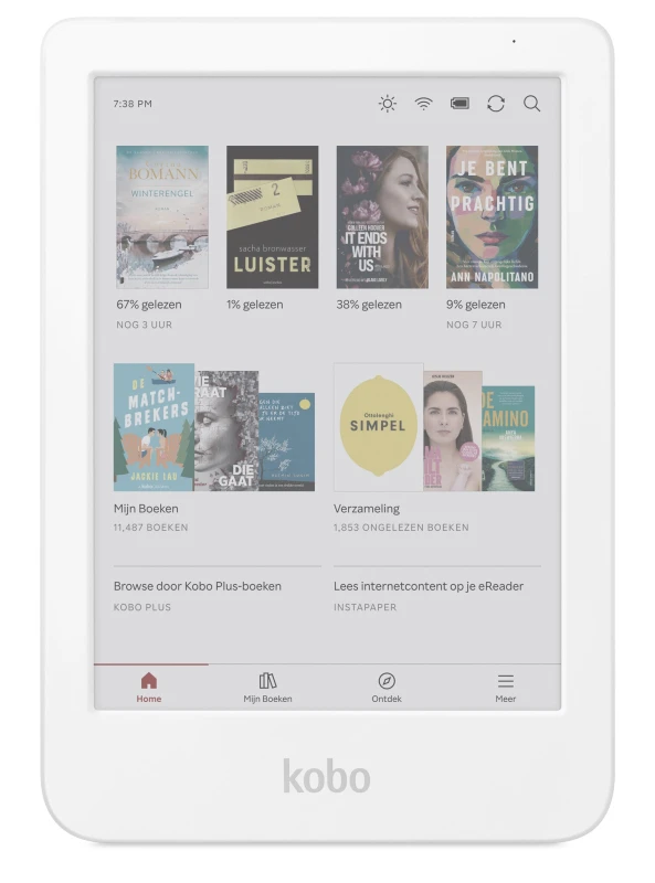 Image of Rakuten Kobo Kobo Clara Colour e-book reader Touch Screen 16GB WiFi White N367-KU-WH-K-CK