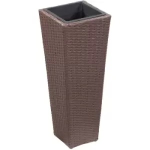 Image of Garden Raised Bed 30x30x80cm Poly Rattan Brown Vidaxl Brown