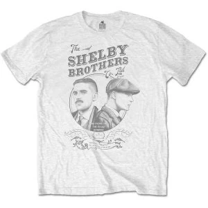 Image of Peaky Blinders - Shelby Brothers Circle Faces Mens Medium T-Shirt - White