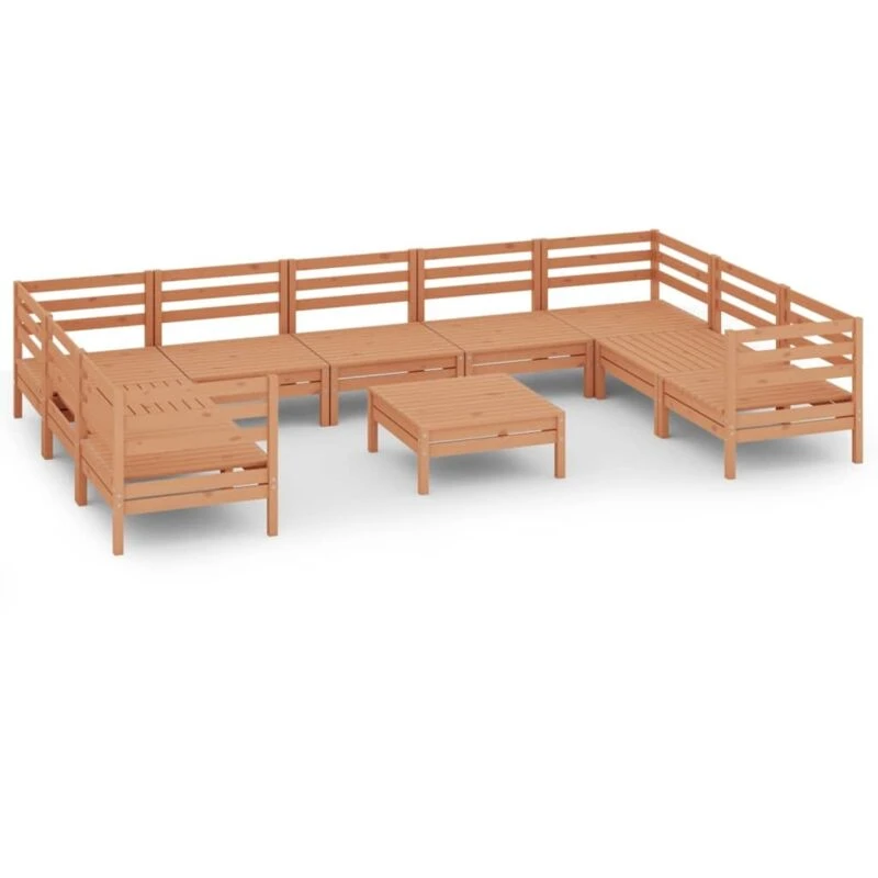 Image of VIDAXL 10 Piece Garden Lounge Set Honey Brown Solid Wood Pine Vidaxl 8720286692974
