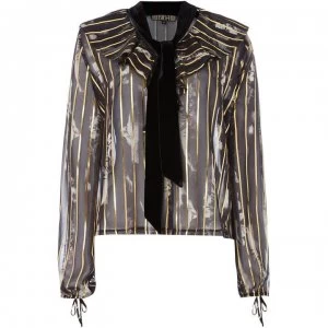 Image of Biba Floral Gold Foil Blouse - Multi-Coloured