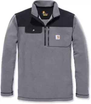 Image of Carhartt Fallon Half-Zip Sweatshirt, grey, Size 2XL, grey, Size 2XL