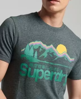 Image of Superdry Mens Great Outdoors T-Shirt Dark Grey / Asphalt Grit - Size: S