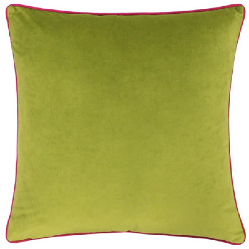 Image of Furn Furn Meridian Velvet Cushion in Lime Size: 45cm x 45cm Lime 45cm x 45cm Unisex 5025532353597