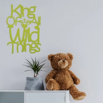 Image of King - Green Green Decorative Wooden Wall Accessory