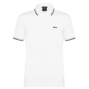 Image of BOSS Tipped Polo Shirt - White