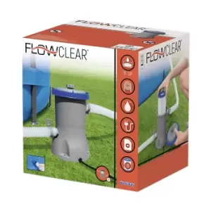 Image of Bestway Flowclear 530Gal Filter Pump Swimming Pool - Grey