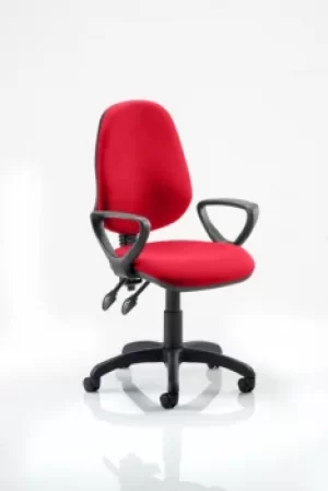 Image of Eclipse II Lever Task Operator Chair Bespoke With Loop Arms In Post Box Red