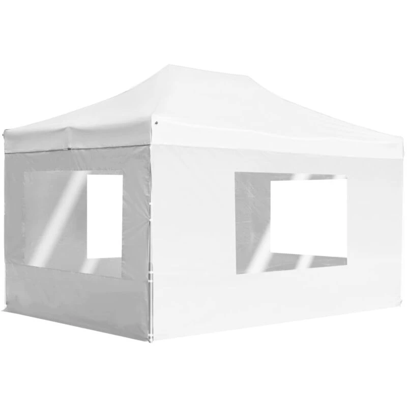Image of vidaXL Professional Folding Party Tent with Walls Aluminium 4.5x3 m White 45500