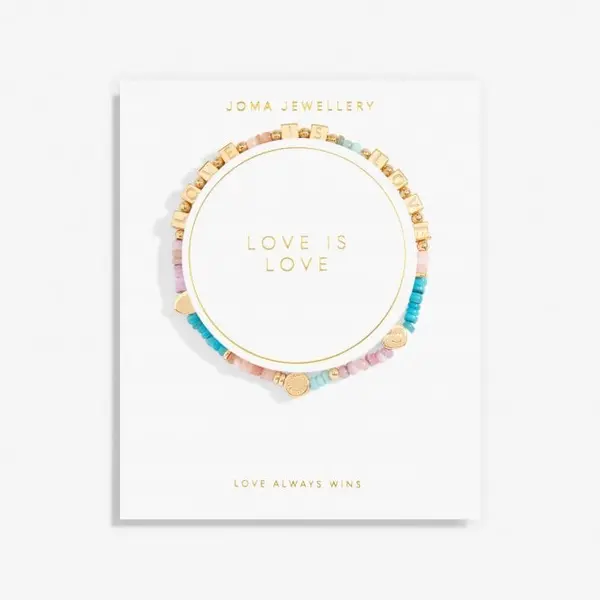 Image of Happy Little Moments Love Is Love Gold 17.5cm Bracelet 7090