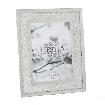 Image of 5" x 7" - HESTIA Mirrored Photo Frame with Crystal Inlay
