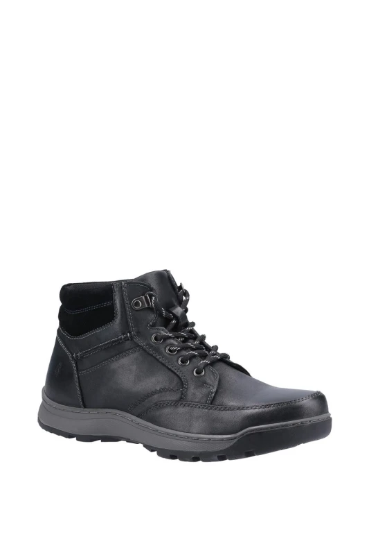 Image of Hush Puppies 'Grover' Leather Boots Black male